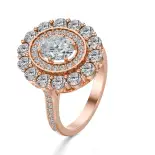 Pierścionek z owalnym diamentem różowe złoto SBP_016